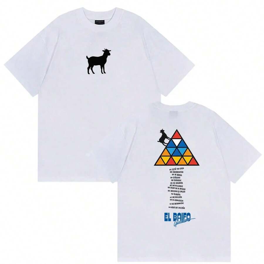 QUEVEDO EL BAIFO New Album 2026 Graphic T-Shirts For Men And Women Summer Fashion Clothing Casual T-Shirt 100% Cotton Short Sleeve T-Shirts - White - View 1