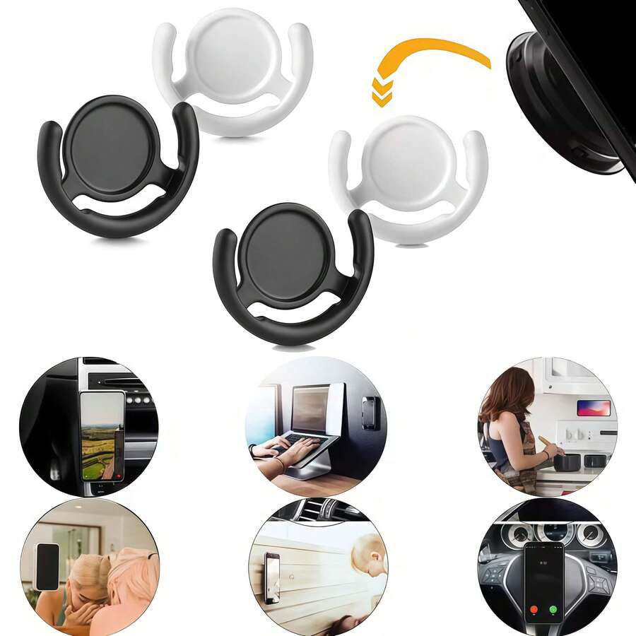 2pcs Multi-Function Telescopic Phone Holder Socket, Suitable For Car, Indoor, Wall And Glass, With Adhesive