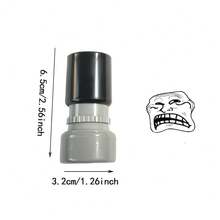 Abstract Funny Classic "Trollface" Expression HA23 Stamp, Suitable As Back To School, Halloween, Holiday, Birthday, Graduation Season Gift, Party Favor - Multicolor - View 7