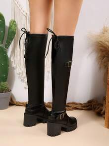 Plus Size Slip-On Boots - Black - View 5