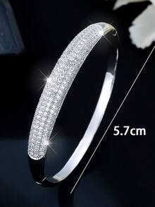 1pc European & American Luxury Classic Exquisite Women's Bracelet, Suitable For High-End Evening Party, Wedding, Versatile Wear Jewelry - Bracelet - View 5