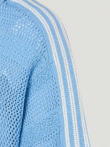 Adidas Originals Men's RESORT S POLO Knit Collar Short Sleeve Polo Shirt TKW8166 - Baby Blue - View 6