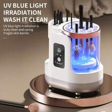 SOKANY Electric Makeup Brush Cleaner, Wash & Dry All-In-One, One-Click Deep Cleaning/Stain Removal + Fan Fast Drying Ready To Use, Doesn't Damage Bristles, USB Powered, Compact & Elegant, Great Gift For Girls - Handheld Scrubber - View 4