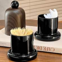 1pc Textured Plastic Toothpick Holder With Spherical Lid, Practical Premium Gift, Suitable For Living Room, Kitchen/Travel, Outdoor, Holiday, Home Toothpick And Dental Floss Storage - View 8