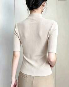 Women Knit Tops - Beis - Ver 3
