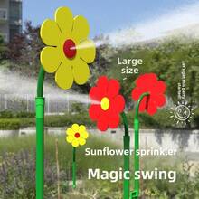 Dancing Sunflower Sprinkler, Rotating Garden Sprinkler For Lawn Irrigation, Garden Nozzle - 2 Four-point Connectors + 1 Other Connector - View 3