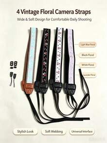 p+7 Camera Shoulder Strap For Zve10 A6400, R50 V1 M50, XT50 XE5 X100VI, Z30 Z50, ZF Instant Cameras, Universal Mirrorless And DSLR Digital Cameras, Pressure-Relieving Fashionable Multi-Function Strap - View 2