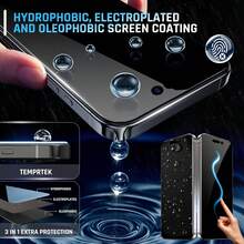 3 Buah Pelindung Layar Kaca Tempered Kompatibel Dengan iPhone 11 12 13 14 15 16 17 18 Pro Max XS X XR 17 Air Duo 16e 14 15 16 Plus Film Anti Mata-mata Pelindung Layar Privasi Cakupan Penuh Khusus Dengan Fungsi Perlindungan Kaca Tempered - Hitam - View 6
