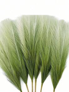 10pcs Artificial Reed Grass, Faux Fluffy Grass Stems, Bohemian Style Wedding Decor, Room Decor, Home Decor, Mother's Day Gift (Sage Green Gradient), Valentine's Day - Multicolor - View 1