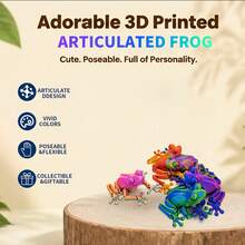 Dynamic Long-Legged Articulated Frog Toy Statue, 3D Printed Multi-Joint Poseable Fidget Toy, Stress Relief Toy, Random Color Stripes - Multicolor - View 9