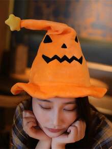 1件南瓜帽萬聖節裝扮頭飾拍照道具 小惡魔蝙蝠帽 趣味女巫帽 - A - 查看 6