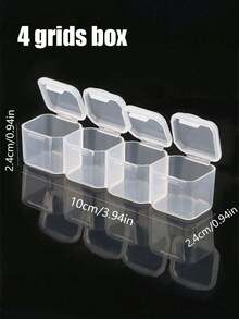 Transparent Plastic Jewelry Storage Box, With 56-4 Grid Removable Compartments. Suitable For Storing Earrings, Rings, Necklaces, Beads And Various Handmade Small Accessories. Portable Storage Design, Perfect For Travel, Back To School Season And Valentine's Day Use - Clear - View 12