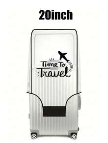 Unisex Cartoon Illustration Transparent Luggage Cover, Suitable For 20/24/28 Inch Suitcases, Perfect For Family And Friends, Christmas And Easter - Multicolor - View 13
