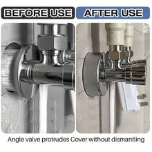 2pcs Cuttable Wall Split Flange, Suitable For 0.78/0.98/1.25 Inch (20/25/32mm) OD Pipes, ABS Embedded Decorative Cover Plate, Round Water Pipe/Faucet Pipe Cover - C - View 9