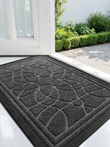 DAJIANG Polypropylene Rubber Doormat, Semi-Circular, Striped Vintage Modern Style, Mud Scraper, Non-Obstructive, Easy To Clean, Suitable For Outdoor And Indoor Entryway - 1PC - Grey - View 2