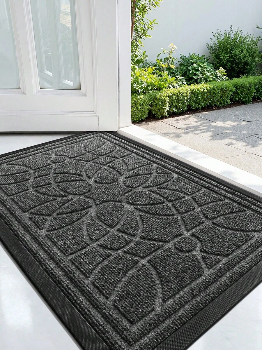 DAJIANG Polypropylene Rubber Doormat, Semi-Circular, Striped Vintage Modern Style, Mud Scraper, Non-Obstructive, Easy To Clean, Suitable For Outdoor And Indoor Entryway - 1PC
