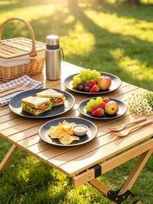 Premium Stainless Steel Cake Plate, Minimalist And Elegant, Suitable For Home Use, Ideal For Afternoon Tea, Desserts, Snacks, Pastries Display And Fruit Serving - Black - View 6