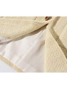Elegant High-End Celebrity Style Short Jacket With Buttons, Suitable For Evening Dates, Vacations, Daily Wear In Autumn/Winter - Yellow - View 4