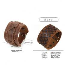 2 buah Gelang Olahraga Bertekstur Vintage, Cocok untuk Pakaian Olahraga Sehari-hari Pria, Hadiah Istimewa untuk Musim Kembali ke Sekolah Pria - Coklat - View 2