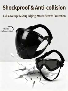 Pet Dog Motorcycle Helmet Set, Adjustable Safety Riding Helmet, Suitable For Small, Medium And Large Dogs, Windproof Protection Headgear, Suitable For Outdoor Riding And Travel, Suitable For Corgi, Dachshund, Husky Puppies, Durable Shell With Chin Strap - Multicolor - View 4