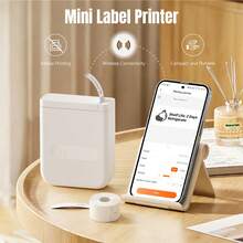 Impresora de Etiquetas Portátil Mini ORICO con Cinta de Etiquetas, Impresora de Etiquetas Térmica Pequeña para Etiquetas, Notas Adhesivas, Listas de Tareas, Manualidades DIY, Etiquetas de Nombre, Esencial para Regreso a la Escuela - Blanco - Ver 2