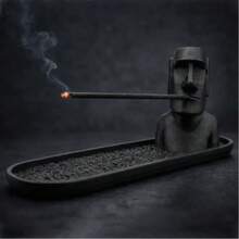 1pc Bohemian Style Moai Incense Burner, Can Hold Incense Sticks, Adds Mysterious And Cozy Atmosphere, Popular Home Fragrance Decor, Unique Desktop Ornament - Multi-style 01 - View 14