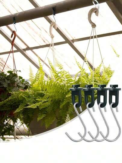 30Pcs/6Set Greenhouse Plant Fixing Clips With S-Hooks, Suitable For Hanging Plants Support, Indoor/Outdoor Gardens And Balconies, Potted Plants And Vines, Hanging Tools, Flower Pot Hanging Accessory, Plant Hooks And Hangers