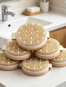 Soft Exfoliating Massage Bath Brush With Detachable Pocket, Creative Bath Set, Back To School, Dry Brushing, Travel, Massage, Scrubbing, Body Scrub - View 2