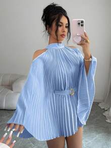 Women Blouses & Shirts - 嬰兒藍2 - 查看 1
