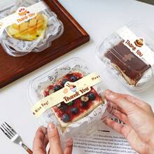 50 Stücke glänzende Cupcake-Versiegelungsaufkleber, dekorative Etiketten für Backwaren- und Dessertverpackungen für Kunststoff/Stoff/Holz/unregelmäßig geformte Oberflächen, Einweg-Kuchen-Versiegelungsaufkleber mit englischem Text & Kuchenmustern, süße Bäckerei-Dekorationsartikel für Geburtstage - Verschiedenfarbig - Übersicht 4