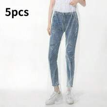 5pcs Lightweight Rain Trousers For Adults,Waterproof Rain Pants,Sturdy And Resilient Construction With Stretchy Waistband, Suitable For Any Weather, Great For Travel - Blue/Clear - Multicolor - View 13
