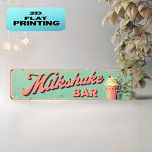 2D Flat - Vintage Style Decorative Sign, Suitable For Retro Milkshake Bar, Displaying Soft Toned Milkshake Pattern, Perfect For Cafe, Restaurant, Kitchen, And Themed Party Or Nostalgic Event (Random Style) - A - View 4