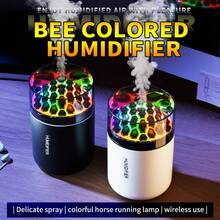 便攜式迷你桌面加濕器 USB供電，360°出霧超音波加濕器，彩色LED氛圍燈香氛擴香機，適合旅行與居家使用 - Mist - 查看 2