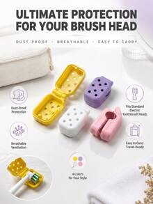 4pcs Electric Toothbrush Head Covers With Ventilation Holes To Ensure Air Circulation And Dryness, Reducing Odor. Creative And Fashionable Toothbrush Head Covers, Toothbrush Protective Sleeves. Lightweight And Practical, Suitable For Home And Travel - A - View 4