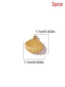 3pcs Stainless Steel PVD Plated Marine Life Pendants Dolphin Crab Starfish Shell Charms Pendant For DIY Jewelry Making Accessories - Pendant - View 5