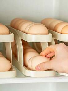 Refrigerator Side Door Egg Holder Rolling Egg Storage Box[Space-Saving Automatic Egg Dispensing]Rolling Egg Storage Box Side Door Storage Space-Saving Eggs Roll Down Automatically Refill Easier Access - Multicolor - View 2