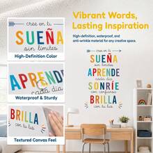 3/1pc Positive Affirmation Quote Wall Stickers Boho Multicolor Hand Drawn English Spanish Motivational Letter Removable PVC Inspirational Decals For Bedroom Home Decor - A - View 7