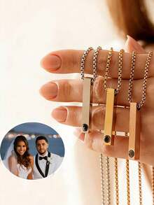Customized Personalized Projection Photo Necklace For Men, Couples, Fathers And Boyfriends, Jewelry Gift For Halloween, Christmas - Multicolor-style 1 - View 5