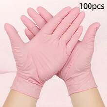 Sarung Tangan Nitril Sekali Pakai Warna Pink - Nitril Bebas Bedak Sekali Pakai, Tahan Lama, Nyaman Dipakai, Cocok untuk Membersihkan Dapur/Mencuci Piring, Perawatan Kecantikan, Memandikan Hewan Peliharaan, dll. - Tahan Air 4/50/100 pcs [Tanpa Kotak Kemasan] - Berwarna merah muda - View 12