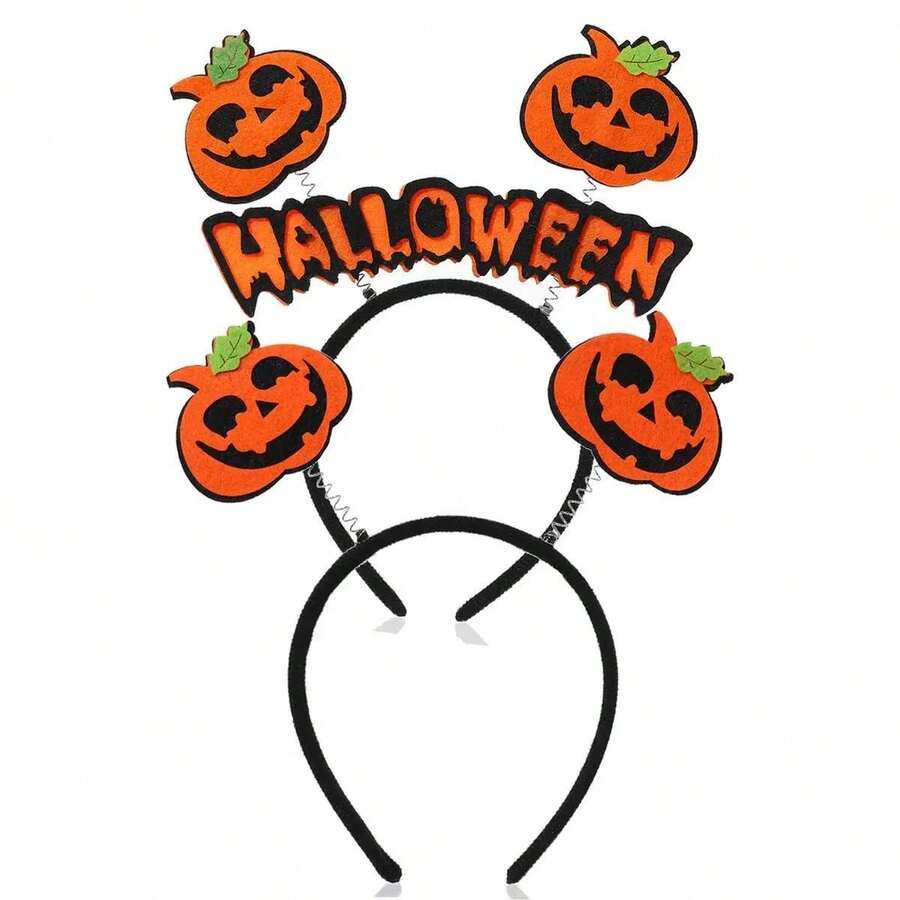1pc Halloween Letter Pumpkin Headband, Felt Jack-O'-Lantern Pumpkin Headband, Fun Holiday Cosplay Party Women's Hair Accessory, Candy House Photo Prop - One Size Fits All - View 1