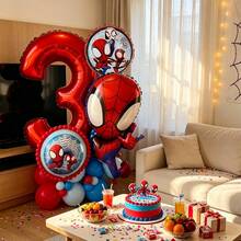 Hasbro Red, Blue, Light Blue Latex & Foil Balloon Set, Superhero Birthday Party Supplies - View 1