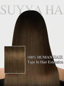SUYYA Seamless Skin Weft Adhesive Glue Tape In 100% Rambut Manusia Asli Remy Balayage Lurus Ekstensi Rambut Berkualitas Salon Untuk Wanita - S4 - View 2