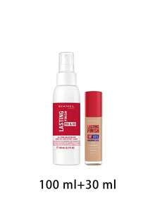 Rimmel [حزمة] بخاخ تثبيت Lasting Finish Fix & Go سعة 100 مل + كريم أساس Lasting Finish 35 ساعة 160 فانيلا سعة 30 مل - لمسة نهائية تدوم طويلاً + 160 فانيليا - مشاهدة 2