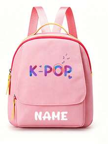 Personalized Back To School Backpack, Casual Versatile Music Idol Theme Print, Zipper Closure Nylon Material, Adjustable Shoulder Straps, Hand-Carry, Dancing, Shopping, Outdoor Trips, Birthday Gift, Aesthetic, Fandom-Core, Concert Essentials - Multicolor - View 64