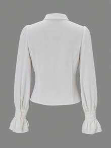 Women's Autumn Commute Elegant Vintage Court Style Gothic Multi-Layer Ruffle Waist-Cinching Blouse, Halloween, Streetwear, Party - White - View 9