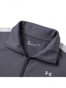 Under Armour Women's Tricot Tracksuit 2026 Summer New Collection Stand Collar Color-Block Sporty Casual Two-Piece Set 1365147-026 - Grey - View 5