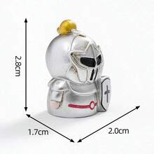 4pcs Mini Knight Figurines, Silver Medieval Armor Desktop Decor With Helmet, Shield, Sword Details, Cute Miniature Collectible Dolls, Resin Desktop Ornament, Suitable For Home Office Bookshelf Party Gift, Random Style - 4 Pcs Random Color - View 9