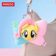 Miniso Genuine  Plush Coin Purse Keychain,Multiple Character Styles Fluttershy & Pinkie Pie,Cute Bag Hanging Pendant With Storage Function(1PC) - Multicolor - View 3