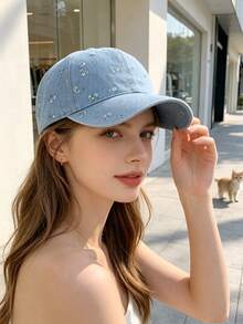 1pc Embroidered Baseball Cap, Breathable Thin Style, Truck Driver Unisex Outdoor Sun Hat, Suitable For Spring/Summer. Student & Couple Gift.,Holiday,Festival - Floral Pattern In 3 Colors - View 9