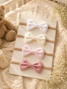 4 pièces/Set Beaux bandeaux pour bébé fille avec nœuds, convient pour un usage quotidien (carte non incluse) - Multicolore - Voir 2